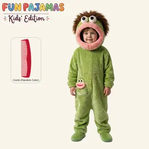 Fish Head Kids Hip Hop Party, Unisex Cute Cartoon Onesie, Comfortable Flannel, Perfect for Any Holiday Party