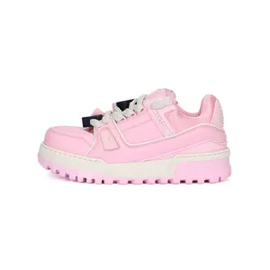 LOUIS VUITTON Women's Maxi Trainer Low-Top Sneakers in Pink Leather with LOVE Accent Trending Shoes, House White Official Shoes to Get / Maison Mihara Verifiable, with credentials and supporting global authentication
