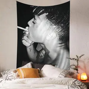 Hip Hop Z-XXXTentacion Anime Tapestry Hippie Flower Wall Carpets Dorm Decor Cheap Hippie Wall Hanging 60X40