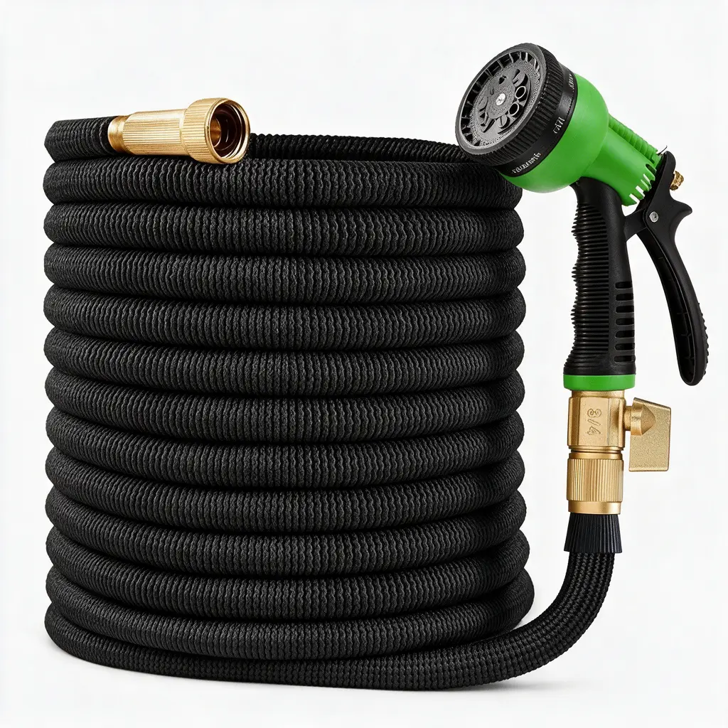 50FT Expandable Flexible Garden Water Hose, 4X Stronger Deluxe Heavy-Duty Hose with Connector for Gardening, Outdoor Use