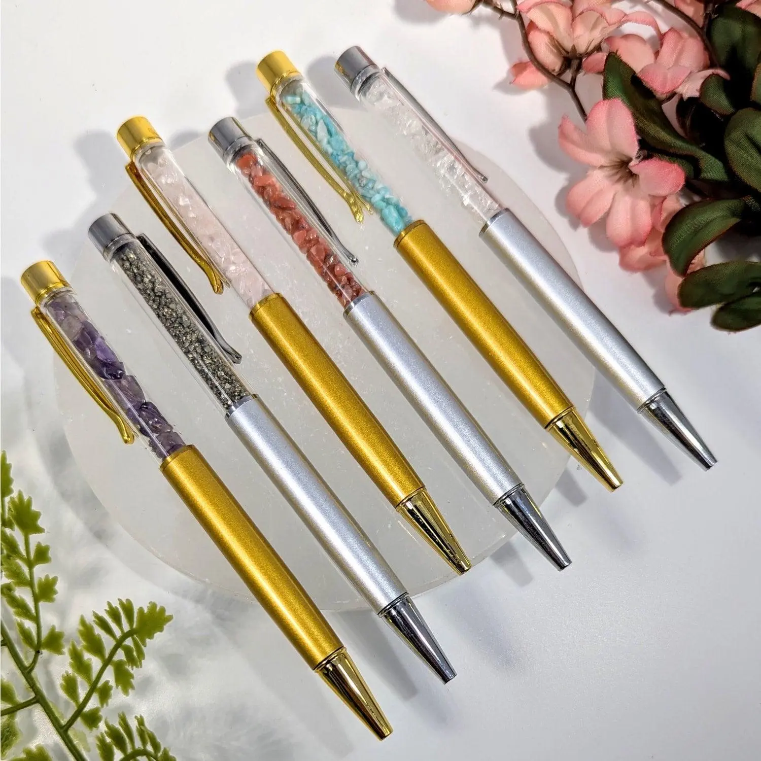 5.5-inch Crystal Writing Pen, Gold or Silver