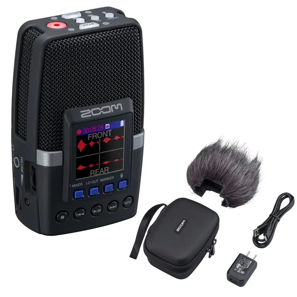 Zoom H2 Essential Multi-Mic Handy Recorder (ZH2E) Bundle with Zoom APH-2e Accessory Pack, Cable-Included Stereo Audio Recorder with Noise Reduction for Portable Recording