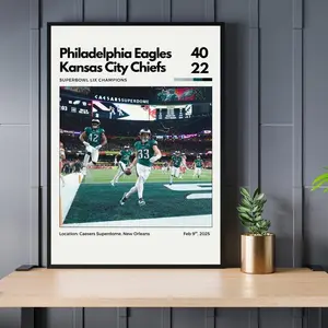 Philadelphia Eagles Super Bowl Lix Champions Digital Print Poster