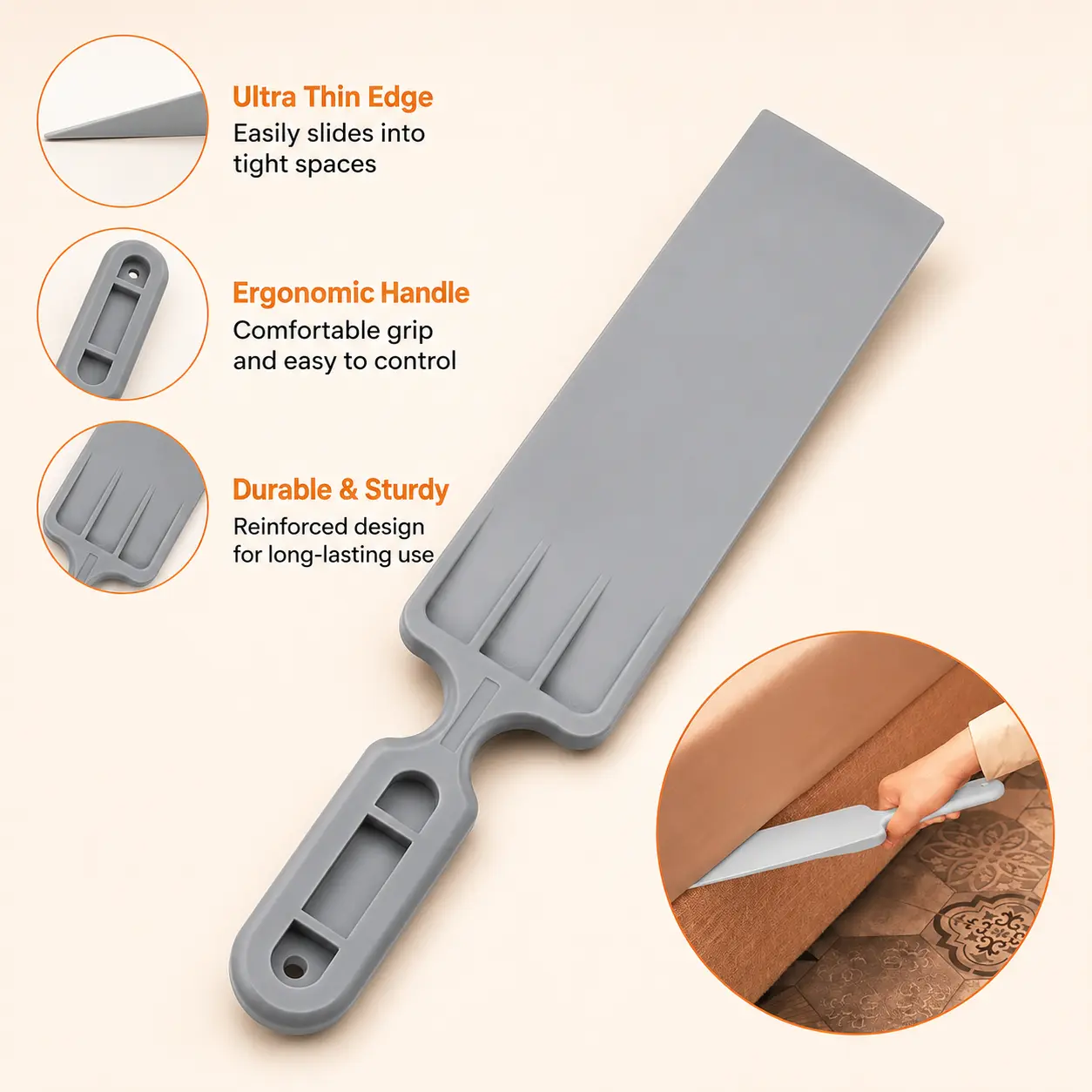 1 Count, Mattress Lifting Tool Long Flat Handle Bedsheet Insert Helper for Home Bedroom Daily Bedding Arrangement