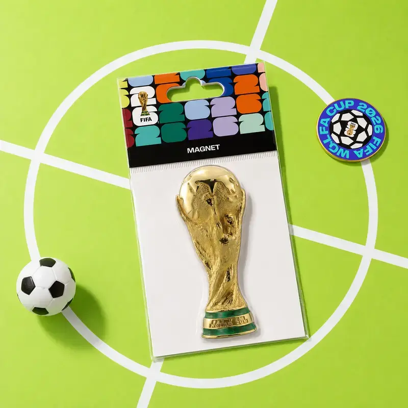 FIFA World Cup 2026 3D Gold Premium Replica Trophy Magnetic Item - 3.54in Decorative Fridge Magnet, Soccer Fan Memorabilia for Father's Day Watch Party, Home Kitchen Gift (gold(1pc)) Summerwins, Decorative Fridge Magnets, Refrigerator Decorating Magnet