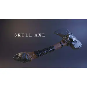 Skull Axe Keychain