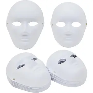24 pack blank paper mache masks to decorate white opera mask for carnival masquerade party theatre halloween 2 sizes
