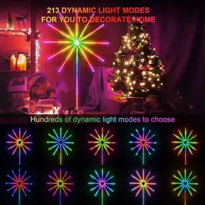 Firework Pattern LED Light, 1 Set RGB Color Changing LED Light with -keys Remote Control & App Control, Music Rhythm Light for Home Party Decor