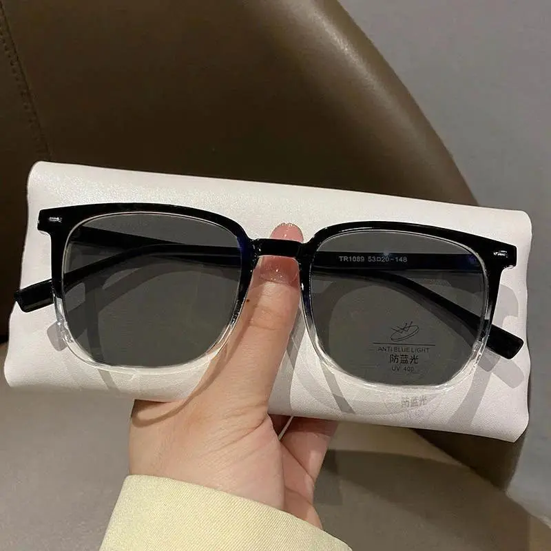Unisex Square Full Rim Nylon Frame Myopia Sunglasses, Polarized Lenses for Sun Protection, Prescription 0.0 to -4.0, Natural Material Fashion Eyewear