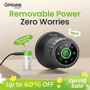 GHome Smart Fingerprint Door Lock – 4-in-1 Keyless Entry, Biometric Unlock, App & Bluetooth Control, Rechargeable, Easy Install, Front Door Security