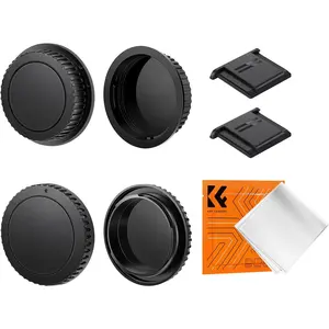 K&F Concept EF Mount Rear Lens Cap, Body Cap Cover, Hot Shoe Cover Kit, EF Lens Cap, EF Mount Back Cap, EF Cap for Canon T7 T6 T5 T8i T7i 5D IV/III/II 6D II/I 90D 80D
