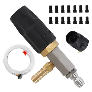 JOEJET Downstream Injector for Pressure Washer, Adjustable Chemical Injector Kit, Variable Power Washer Long Range Nozzle External Injection, 1/4 Inch Quick Connect, ChristmasGift, Car Washing Spray, Adjustable Injector