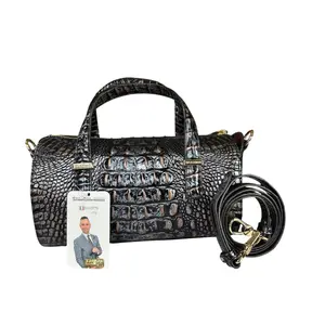 Pre-owned Brahmin Embossed Leather Shoulder Bags Claire Metallic Melbourne Embossed Barrel 2 Way Bag