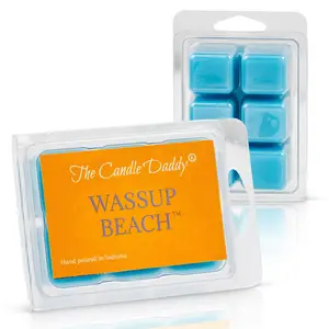 Wassup Beach- Tropical Ocean Scented Melt- Maximum Scent Wax Cubes/Melts- 1 Pack - 2 Ounces- 6 Cubes