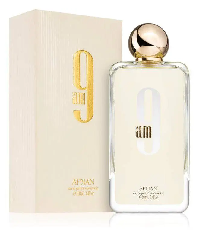 Afnan 9 AM GOLD Unisex Eau de Parfum (EDP) Aromatic Spray Bottle - 100mL (3.4oz) Long Lasting Fragrance with Citrus Top, Floral Fruity, Spicy Woody Fragrance, Woody-Earthy Notes & Cedarwood Base, Fragrance Scent Blend