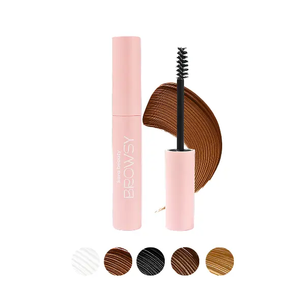 Kara Beauty Browsy Tinted Eyebrow Gel | Water-Resistant Extreme Hold Brow Sculpting Gel | Sweat-Proof Flake-Free Fuller Brows | 5 Shades Clear Taupe Cocoa Mocha Ebony