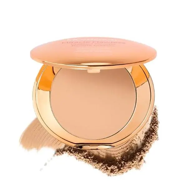MCoBeauty Miracle Flawless Pressed Powder - 3 Medium Warm - Soft Focus Blurring, Finishing & Setting Powder - Face Makeup Compact with Rose Flower Extract Sweet Almond Oil - Vegan & Cruelty Free