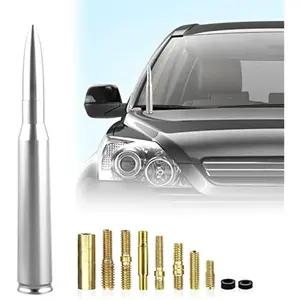 Car Truck Bullet Antenna Radio Antenna Replacement Fit for Chevy Silverado 1500 2500 3500 HD Avalanche GMC Sierra 1500 2500 3500 Denali Heavy Duty Pickup Trucks Accessories (Silver)