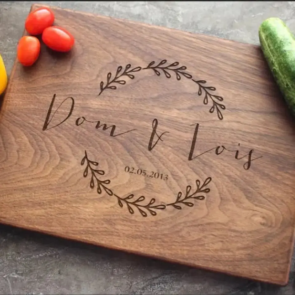 Personalized Name Engraved Wooden Cutting Board - Kitchen Chopping Board for Kitchen Use, Wedding Gift for Anniversaries, Housewarmings & Special Occasions