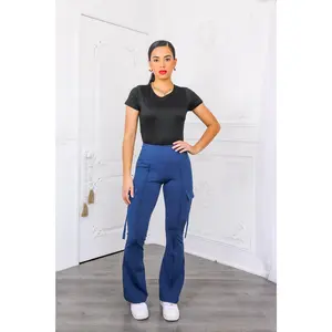 High Waisted Cargo Flare Pants