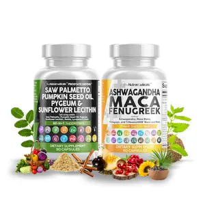 Clean Nutra Men's Vitality Duo | Saw Palmetto, Pumpkin Seed Oil, Ashwagandha, Maca & More for Hormonal Health & Performance Supplement Capsules [Prostate Defend + Clean Nutraceuticals Ashwagandha]
