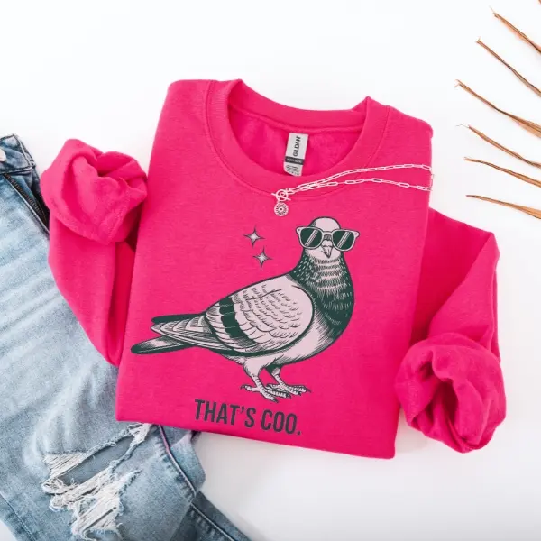 That's Coo Crewneck Sweatshirt - Unisex Cozy Apparel, Pigeon Lover Gift, Casual Wear, Funny Sweater, Bird Enthusiast Clothing