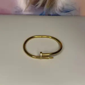 Nail Bracelet with Stone 14k Gold Plated Elegant Gold-Tone Accessory Bangle Style Jewelry Gold Tone Bangle