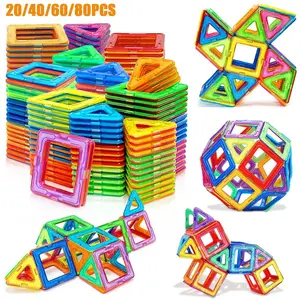 Children's magnetic building block set， Magnetic Tiles Set, stem education building block toys, better cultivate children's hands-on ability, creative birthday and Halloween gifts, Building Blocks Set