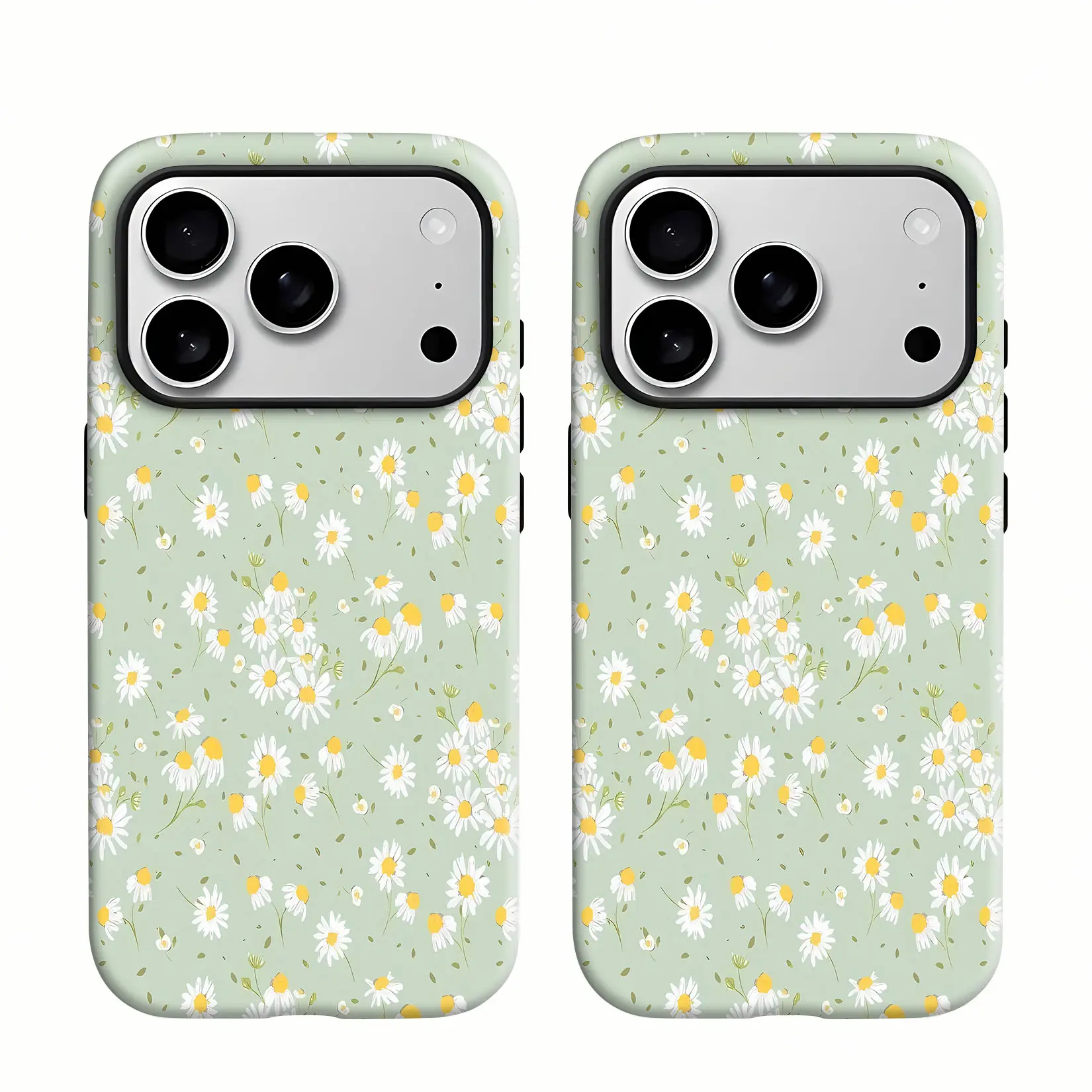 Daisy Flower Pattern Phone Case — Compatible with Samsung S26/S25/S24/S23/S22/S21 and iPhone 17/16/15/14/13/12/11 Phone Cases. Stylish and durable, perfect for your device!