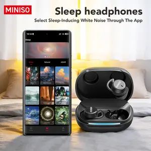 MINISO MS217 Wireless Bluetooth Headphones, Sleep Earbuds, Mini Invisible In Ear Earbuds, Waterproof Wireless Earphones, Suitable for Office, Sports, Sleeping, Study and Audio Calls, Built in Microphone, Gaming Bluetooth Headphones