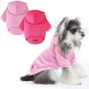 2 Pack  Hoodie Warm Hood  Sweater Cold Weather Small Dogs Sweatshirt Comfort Pet Clothes for Small Medium Dogs with Pockets Cats Chihuahua Clothes for Male Female Girl Boy Sporty Daily Wear