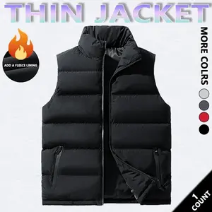 Mens Vest Jacket Warm Sleeveless Jackets Winter Waterproof Zipper Coat Autumn Stand-up Collar Casual Waistcoat Brand ClothingPlease check the size chart before purchasing. SpringStatements