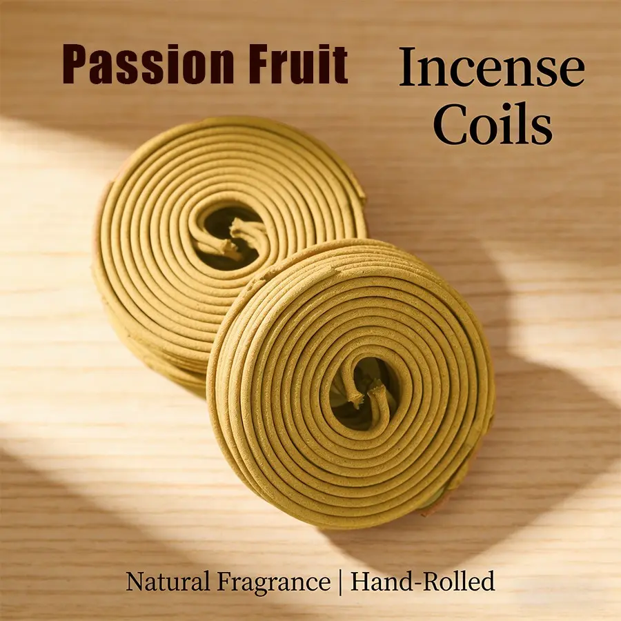 Passionfruit Scented Incense Discs, Household Scented, Room Fragrance, Natural Fragrance, Long-Lasting Aroma, Helps Air Purification & Relaxation, Ideal for Yoga, Meditation, Home Use, Incense Coils