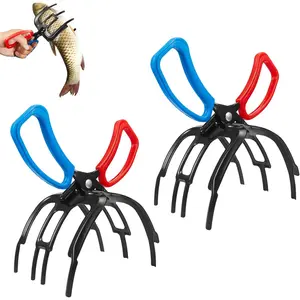 2 PCS Fish Gripper, 3 Claw Fish Grippers for Fishing Pliers, Metal Control, Multi 3 Teeth Clamp Claw Grabber Tool for Most Freshwater Hook Remover, Tackle Holder