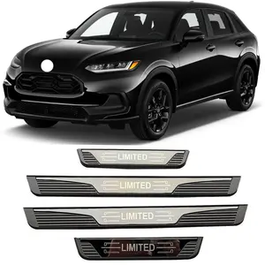 Side Door Sill Plates Car Accessories For Honda HR-V 2023-2024 Car Stickers Door Entrance Protection ABS Plastic Auto Parts Kick Panels Trim Cover