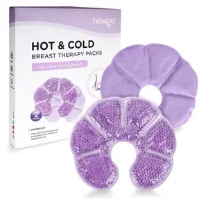 1) Ice Pack 2 Pack Gel Ice Pack for Breast Surgery, Reusable Nursing Ice Pack Hot or Cold Therapy Breast Pad for Breastfeeding, Engorgement Relief (Purple) 2) BLUEFEEL Neck Cooler Wide Ice Ring - Wearable Cooling Tube with Gel Ice Pack