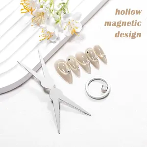 1Set Hollow Cat Eye Magnet for Nails, Nail Magnet, Instant Ring Cat Eye Effect, Ring Magnet (with X-Shaped Iron) Cat Eye for Manicure Durable Gel Polish, Multi-Function Nail Magnets for Nail Art DIY at Home, Beginner-Friendly Nail Tool, Cutics Cosmetic