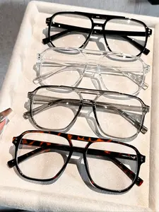 Unisex Plastic Square Frame Eyeglasses, Classic Simple Style, Suitable for Outdoor Leisure Activities, Street Photography, Daily Use