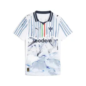 PUMA Womens X Kidsuper Mty Collared Short Sleeve Replica Jersey Casual - Blue, White