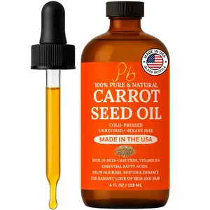 Carrot Seed Oil 4 fl oz | 100% Pure, Cold-Pressed, Unrefined | Hair, Skin & Face Care | Moisturizing Carrier Oil