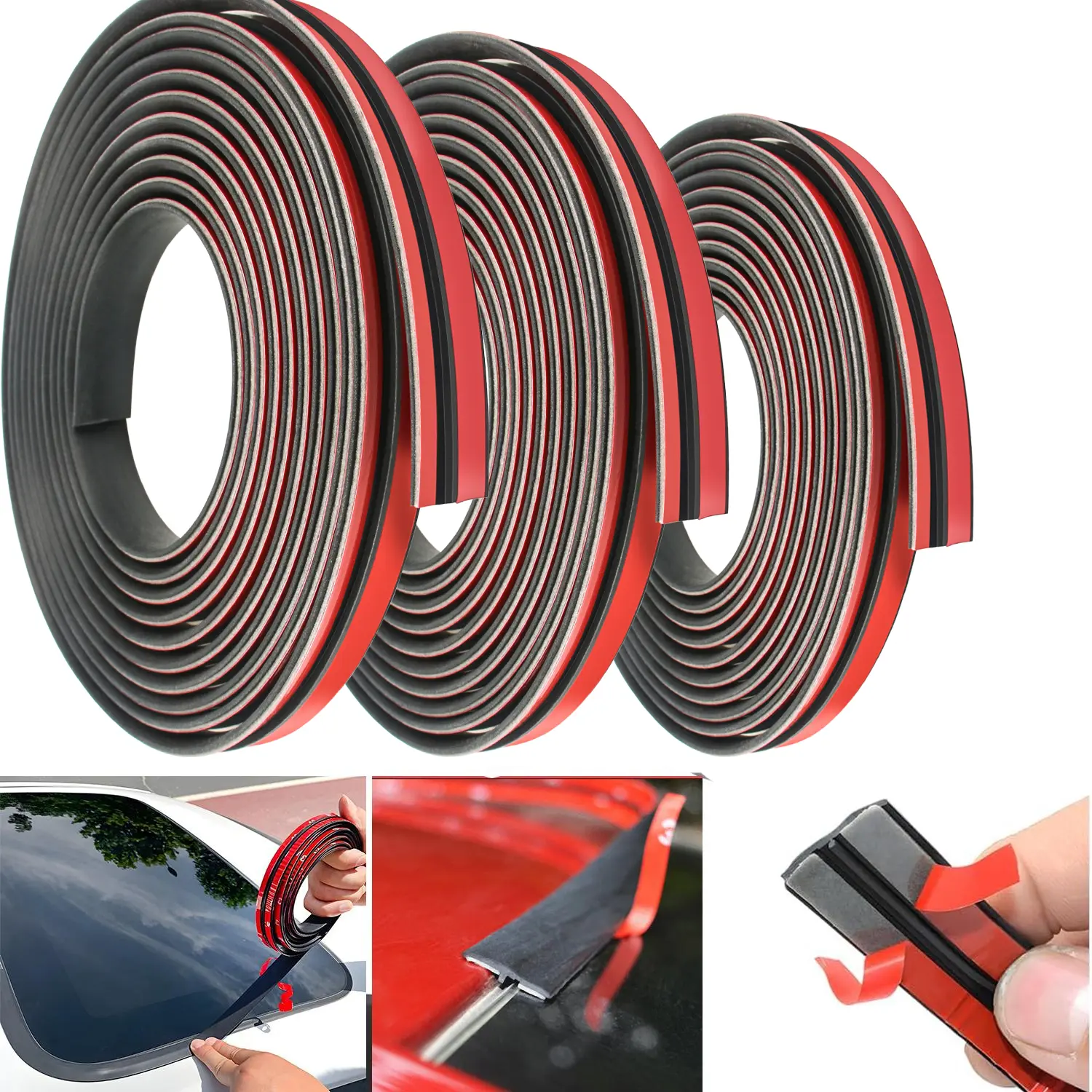 Car Windshield Rubber Seal Strip,Weather Stripping Trim,14mm/19mm,Waterproof and Soundproof,T-Shaped Sealing for Car Front, Rear, Doors, and Windows, Automotive Interior