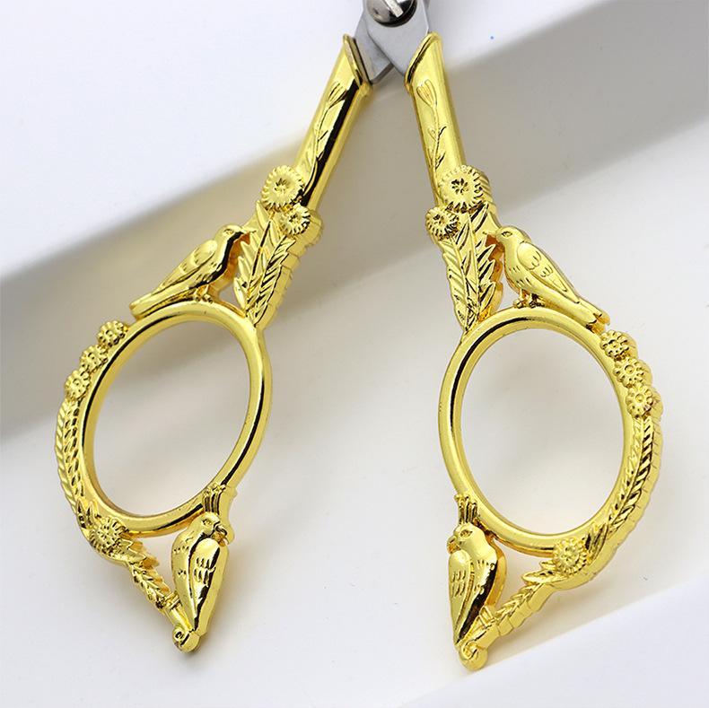 Vintage Stainless Steel Carved Scissors