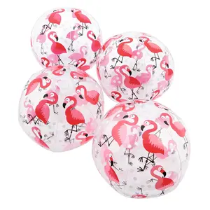 Inflatable 11" Pink Flamingo Print Medium Beach Balls - 12 Pc.