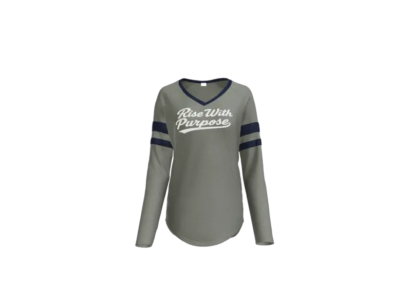RUBY_RISE W PURPORSE WOMEN BASEBALL JERSEY TEE-4.5-ounce, 60/40 combed ring spun cotton/poly Embroidered Sportswear Top Embroidery Sportswear Fitness Top