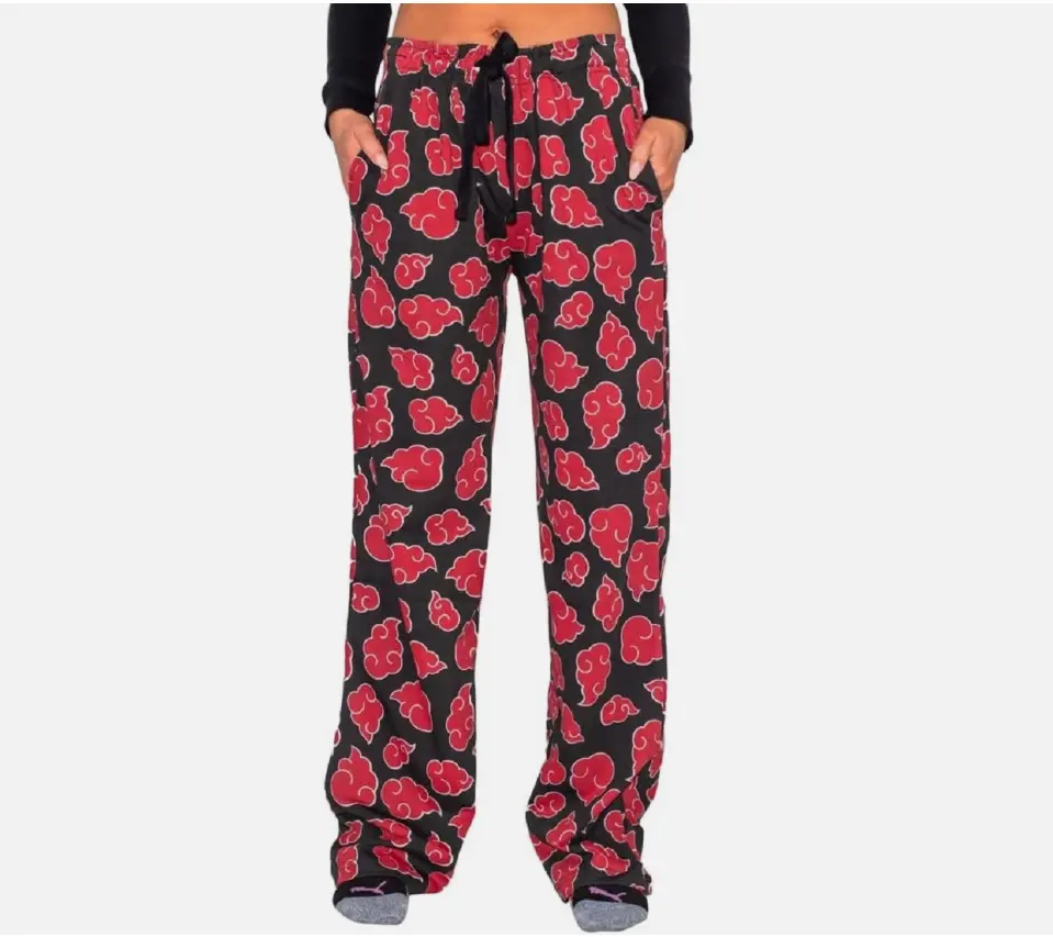 Naruto Akatsuki Cloud Lounge Pants, Anime Pajama Pants, Adult Sleepwear Cosplay