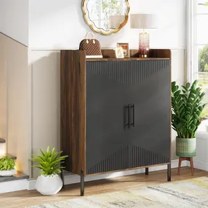 LITTLE TREE Large Shoe Cabinet with Doors, 6-Tier Entryway Shoe Storage Cabinet with Shelves, 30 Pairs Modern Shoes Rack Organizer for Hallway, Closet, Bedroom, Living Room