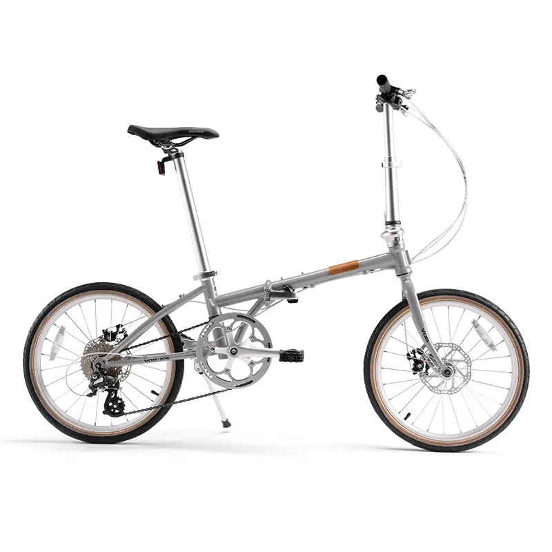 ROCKBROS VDS 20 Inch Folding Bike for Adults 26lb Lightweight Shimano 8-Speed Disc Brakes Portable Commuter City Bike with Retro Style Frame