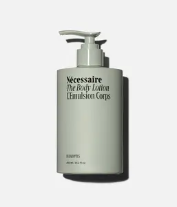 Nécessaire The Body Lotion with Pump. Eucalpytus. Multi-Peptide Firming Lotion to Moisturize, Firm, Strengthen. 2.5% Niacinamide, Vitamin C/E + Omega 6/9. 450ml / 15.2 fl oz
