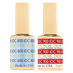 DND DC Gel Base and Top Gel Polish Set UV LED GelBase Polish DC 800 & DC 900 No Cleanse Top Coat Made in USA