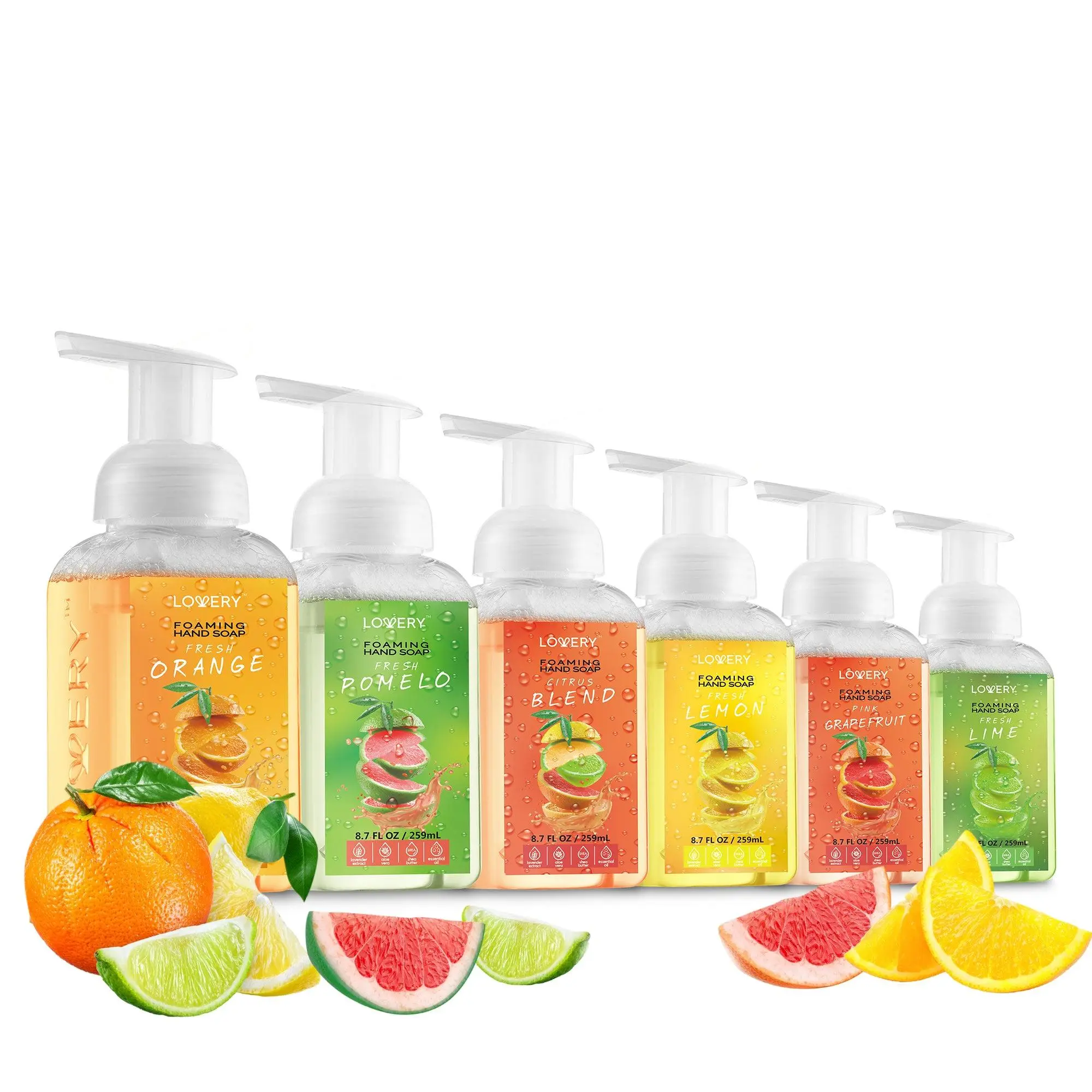 Lovely Citrus Foaming Hand Soap - Pack of 6 - Hydrating Formula for Gentle Cleansing and Hydration